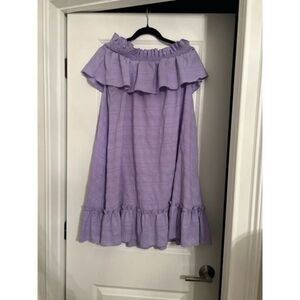 Shein Purple Off-shoulder Ruffle Hem Bust Maternity Dress Size S